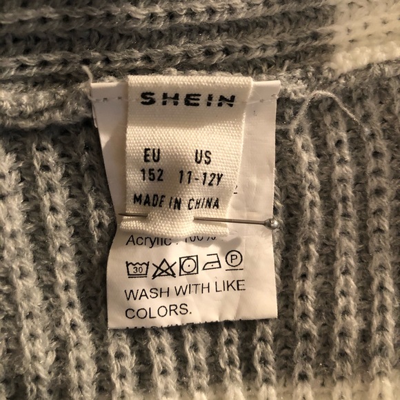 SHEIN Girls Twist Front Striped Sweater Size 11/12Y - Picture 8 of 11